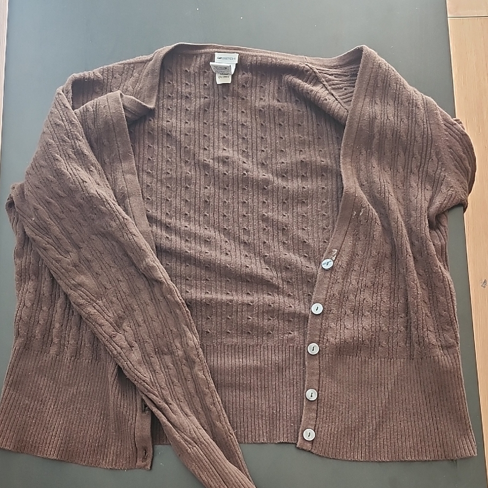 GAP Brown Cable Knit Cardigan